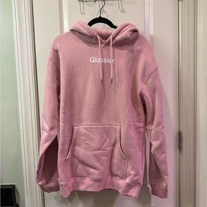 Blush Glossier Hoodie. Never worn.